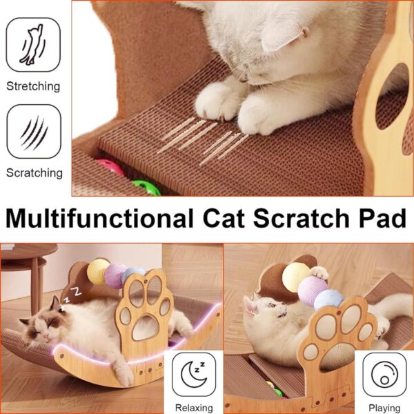 Cat Scratcher,3 in 1Tumbler Cat Scratching Board, Cat Scratching Cardboard with Ball Toy for Indoor Cats,Protecting Furniture Cat Scratch Pad,Cardboard Cat Scratcher Reversible，Large - Image 2