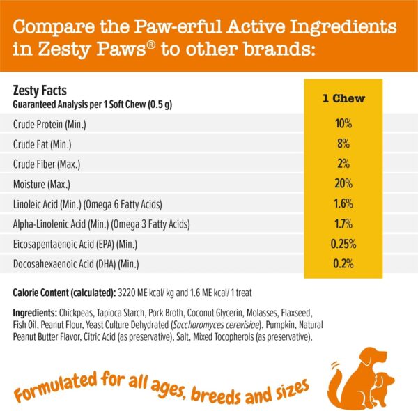 Zesty Paws Training Treats - Support Joint, Muscle, Immune Health - Fish Oil Omega 3 Fatty Acids - PB Flavor - 12oz - Image 4