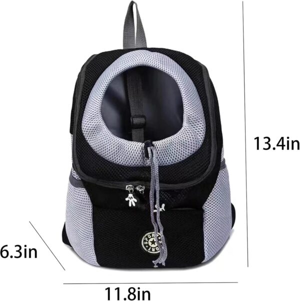 Dog Carrier Backpack Pet Dog Carrier Front Pack Breathable Head Out Travel Bag for Traveling Hiking Camping for Small Dogs Cats Rabbits (Small, Black) - Image 7