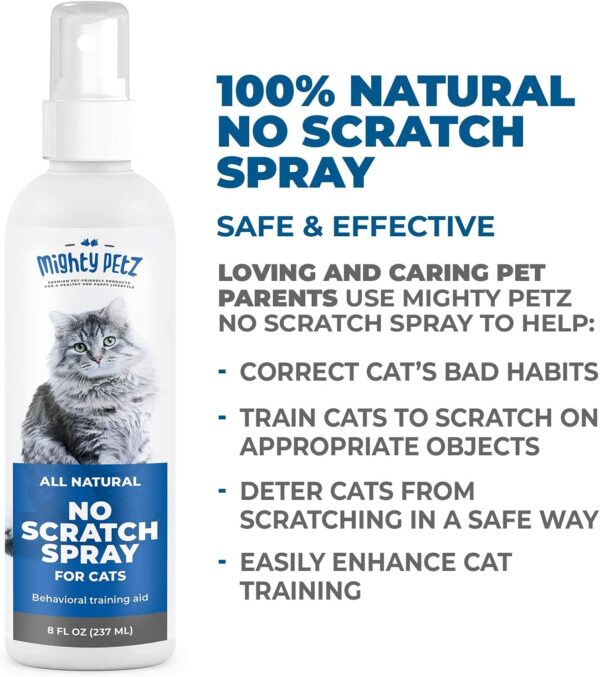 Mighty Petz Cat Deterrent Spray - Cat Indoor Repellent for Furniture, Plants, Couch Protector. Safe, Non-toxic Anti Scratch Spray Made with Natural Ingredients: Vanilla Cinnamon, 8 oz - Image 2