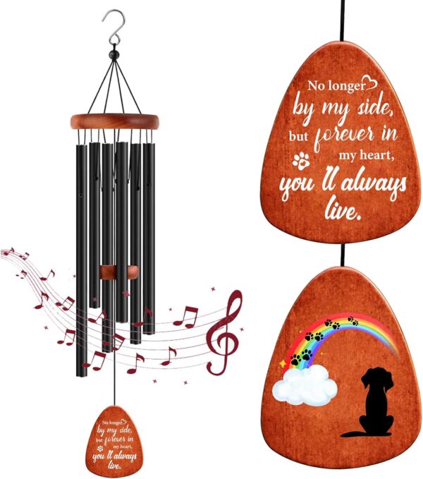 Pet Dog Memorial Wind Chimes Sympathy Gifts for Dog Lover Remembrance Gift in Memory Wind Chimes for Loss of Dog (Design-2)