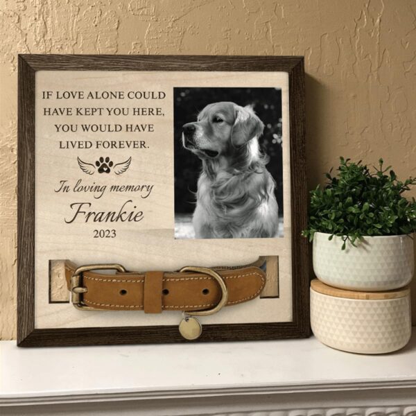 SANDJEST Personalized Pet Memorial Gifts, Pet Collar Frame with Photo, Dog Bereavement Gifts, Custom Memorial Gifts for Pet Dad Mom, Pet Loss Wooden Sign Plaque Decoration - Image 6