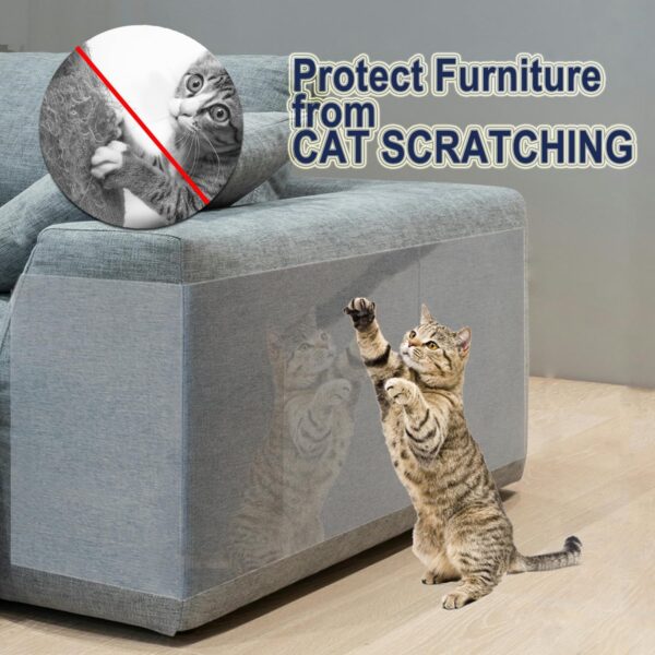 Anti Cat Scratch Furniture Protector, 197” x 12” Single Side Couch Sofa Protector from Cats Claws Plastic Cover Adhesive Clear Flexible Sofa Corner Guard Deterrent Shield Training Tape for Furniture - Image 2