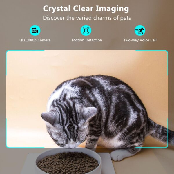 Automatic Cat Feeder with Camera, 1080P Live Video with Night Vision, 6L/25 Cups Timed Cat Food Dispenser for Remote Feeding, 2-Way Audio, Smart Pet Feeder for Cats and Dogs with App Control - Image 3