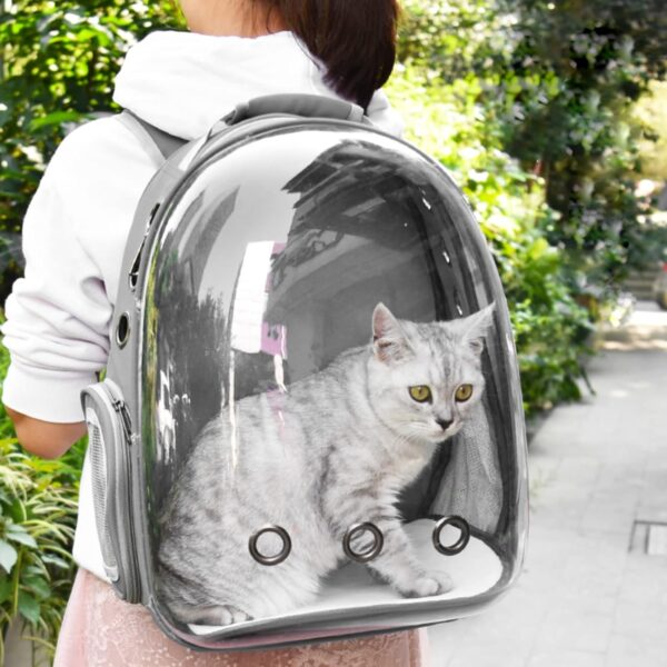 Cat Backpack Carrier, Pet Bubble Backpacks Airline Approved, Clear Space Capsule Pet Travel Carrying Bag Bookbag for Small Medium Cat Dog Puppy Kitten Bunny Bird with Hiking Walking Outdoor Use - Image 7