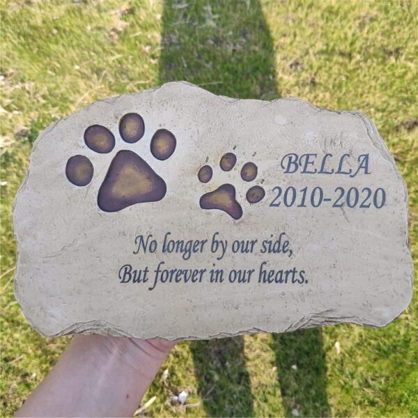 Pet Memorial Stones,Sympathy Pet Memorial Stones Garden Stones for Dogs or Cats Engaved with Pet's Name, Dates and Sentence, Personalized Pet Memorial Gifts Dog Loss Gifts - Image 4