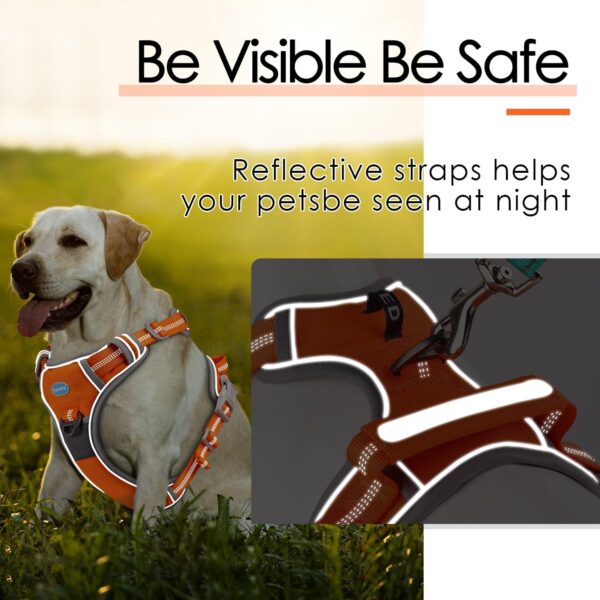 ThinkPet No Pull Harness set Breathable Sport Harness with Handle - Reflective Padded Dog Safety Vest with Reflective Neon Dog Leash S Harness Leash Pack Orange - Image 8