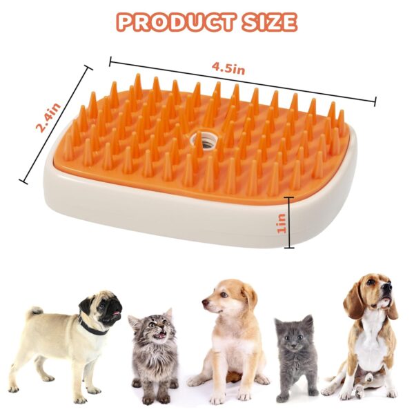 3 in 1 Steam Cat Hair Brush: Spray, Massage and Bath Cleaning for Dogs and Cats, Soft Silicone Brush for Hair Removal, Self-Cleaning Feature for Easy Use - Image 6