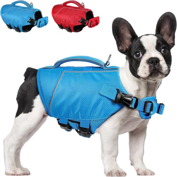 ASENKU Lightweight Dog Life Jacket,Dog Life Vest for Swimming Boating, Dog Swimming Vest with High Flotation Pet Life Jacket for Small Medium and Large Dogs