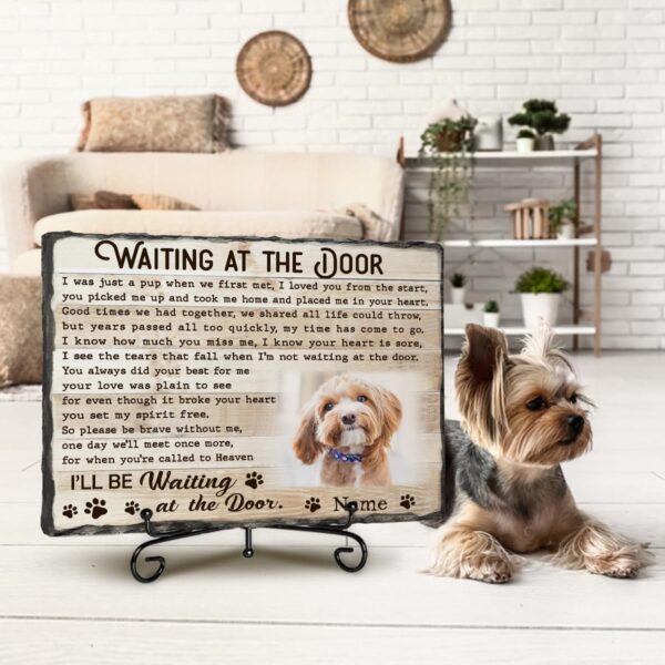 Waiting At The Door Dog Memorial, Personalized Memorial Gifts for Loss of Dog, Dog Memorial Stone, Pet Memorial Gifts, Pet Loss Gifts - Personalized Keepsake for Beloved Dog or Cat - Image 3