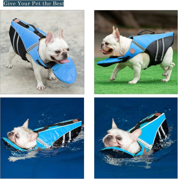 French Bulldog Life Jacket - Professional Dog Safety Vests for Swimming, Superior Buoyancy & Rescue Handle (Chest Girth: 17"-30" Weight: 17-28LB) (blue) - Image 4