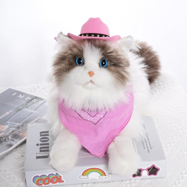 Halloween Costumes for Dogs Cat Pet Cowboy Costume Cowboy Hat with Bandana Set for Halloween, Christmas, Holiday, Party, Cosplay (Pink, Small) - Image 5