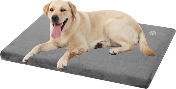 EMPSIGN Stylish Dog Bed Mat Dog Crate Pad Mattress Reversible (Cool & Warm), Water Proof Linings, Removable Machine Washable Cover, Firm Support Small to XX Large Dogs, Grey,XL(41''''*28''''*3'''')