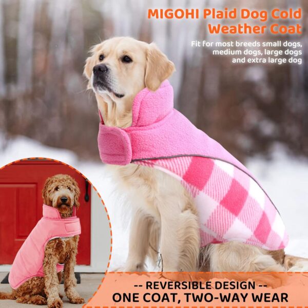 MIGOHI Winter Dog Coat, Reversible Waterproof Reflective Dog Jacket, British Style Dog Clothes for Cold Weather, Warm Pet Vest for Small Medium Large Dog for Winter - Image 6