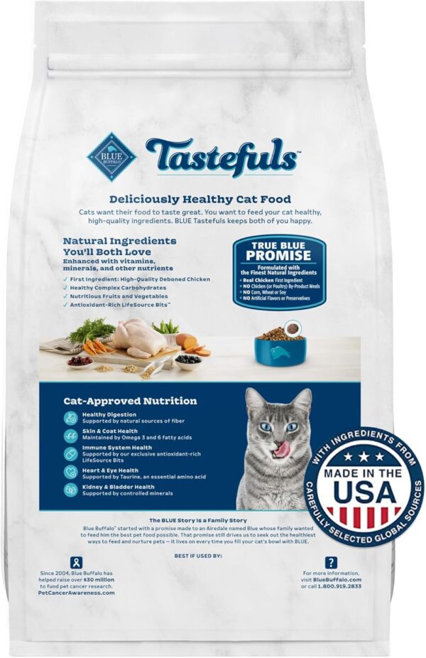 Blue Buffalo Tastefuls Natural Food for Adult Cats, Weight Control, 7-lb. Bag - Image 2