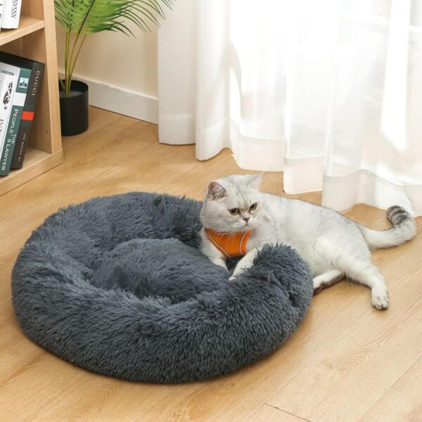 Dog Bed for Small Medium Large Dogs, 20 inch Calming Dogs Bed, Washable-Round Cozy Soft Pet Bed for Puppy and Kitten with Slip-Resistant Bottom - Image 4