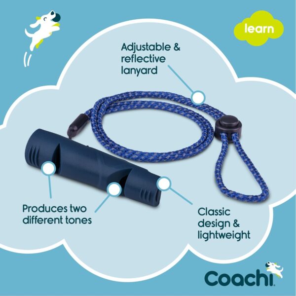 Coachi Two Tone Whistle, Train Two Dogs, Train Different Commands, Tough Material, Adjustable Reflective Lanyard, Traditional, Recall Training, Lightweight & Compact, Dog and Puppy Training - Image 3