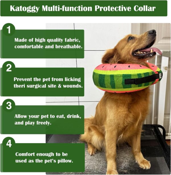 Katoggy Inflatable Dog Cone Collar for Dogs After Surgery, Soft Adjustable Blow up Donut Dog E-Collar for Small Medium Large Dog and Cats - Image 4