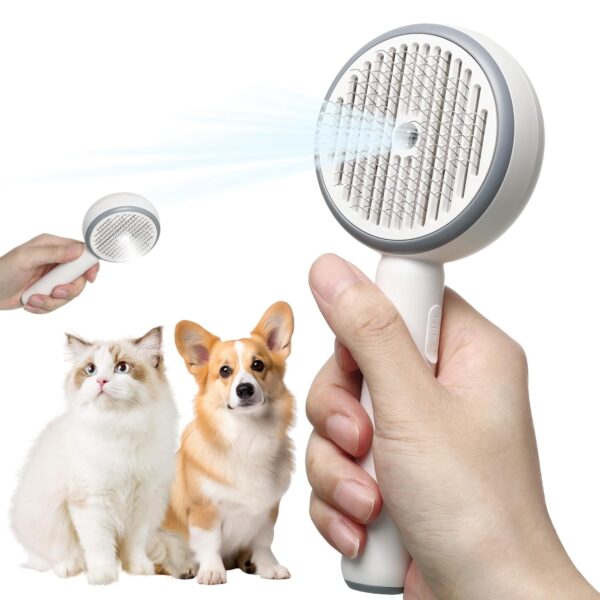 Pet Steam Brush, Cat & Dog Brush for Shedding, Cat Steam Brush, Cat Hair Brush, Steam Brush for Cats, Steam Cat Brush with Release Button and Tank