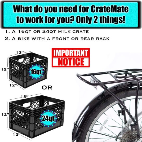 DIY Crate Conversion/Bike Dog Carrier Package (Crate NOT Included) Padded Liner is 2 Sizes in One + 4 Point Safety Harness & Crate Fasteners Holds Pets 20lb+ for Safe Pet Bicycle Travel - Image 2