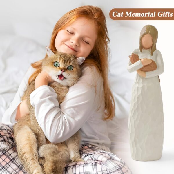 Cat Memorial Gifts, Friendship Guardian Angel Figurines, Orange Cat Statue Pet Loss Sympathy Gift for Cat Mom, Remembrance Cat Gifts for Women Cat Lovers - Image 2