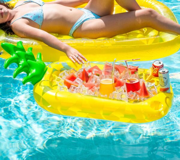 Inflatable Pineapple Drink Holder, Pool Party Drink Float for Water Fun - Image 4