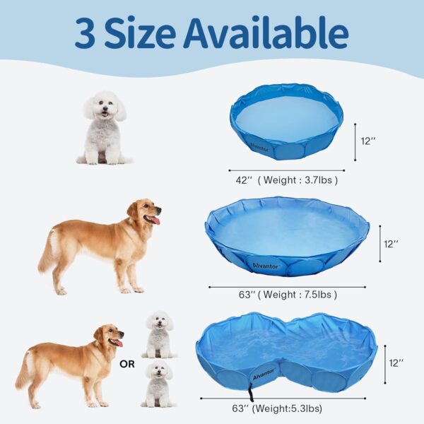 Alvantor Pet Swimming Pool Dog Bathing Tub Kiddie Pools Cat Puppy Shower Spa Foldable Portable Indoor Outdoor Pond Ball Pit 42" x12" Patent Pending - Image 8