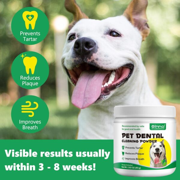 Teeth Cleaning Powder for Dogs, Dental Powder for Dogs - Dog Breath Freshener Powder with Probiotics for Bad Breath, Plaque, Tartar Remover - Dental Care Supplies for Small, Medium, Large Dogs - 80g - Image 8