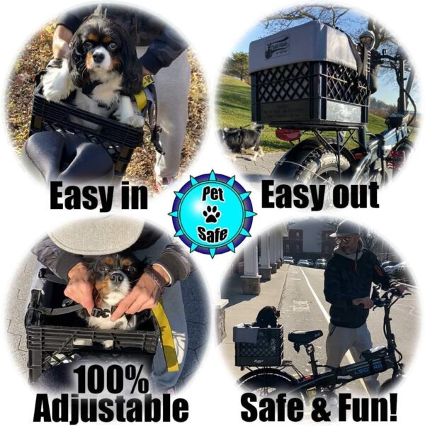 DIY Crate Conversion/Bike Dog Carrier Package (Crate NOT Included) Padded Liner is 2 Sizes in One + 4 Point Safety Harness & Crate Fasteners Holds Pets 20lb+ for Safe Pet Bicycle Travel - Image 4