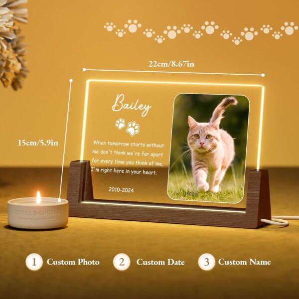 Bemaystar Personalized Cat Memorial Gifts for Loss of Cat, Custom Loss of Cat Sympathy Gift, Pet Memorial Gifts, Cat Remembrance Gifts, Cat Passing Away Gift, Bereavement Gifts for Loss of Pet - Image 2