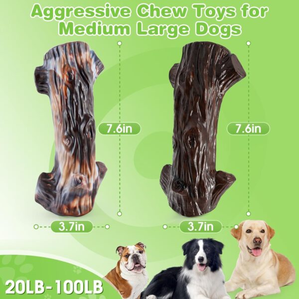 Large Dog Toys for Aggressive Chewers - 2 Packs Dog Chew Toys Made with Nylon- Indestructible Dog Toys for All Breed Sizes - Image 2