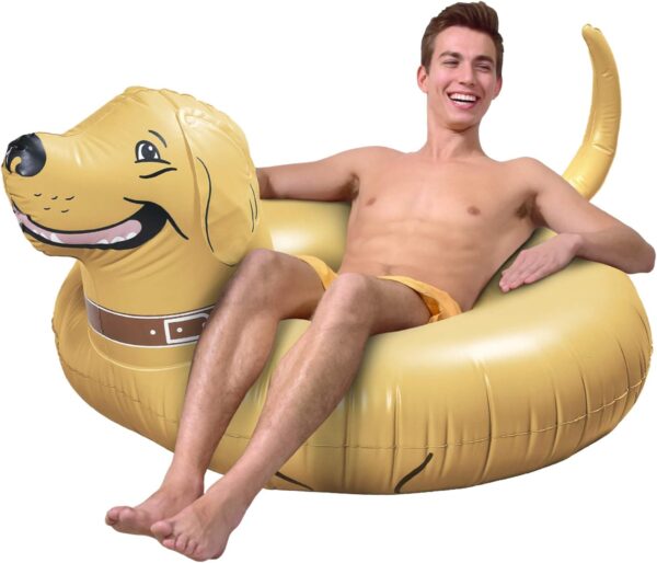 GoFloats Buddy the Dog Party Tube Inflatable Raft, Float in Style (for Adults and Kids)