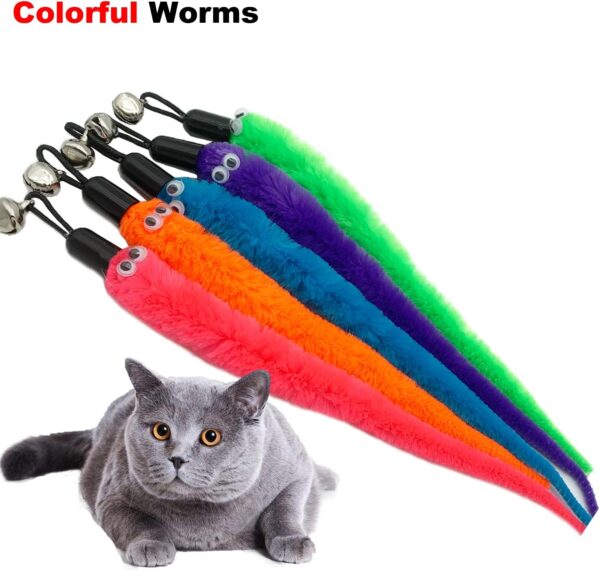 Cat Worm Toy Refills Cat Wand Attachments, 15 PCS Worms Cat Toy Refill, Cat Wand Replacement Worms for Cat Toys - Image 3