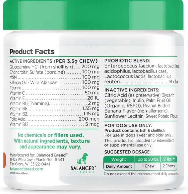 Balanced Breed All-in-1 Dog Vitamins Supplements Made in USA Non-GMO Vet-Pharmacist Approved Dog Multivitamin Probiotics Glucosamine Salmon Oil Skin Coat Supplement Dogs Senior & Adult Immune Support - Image 4