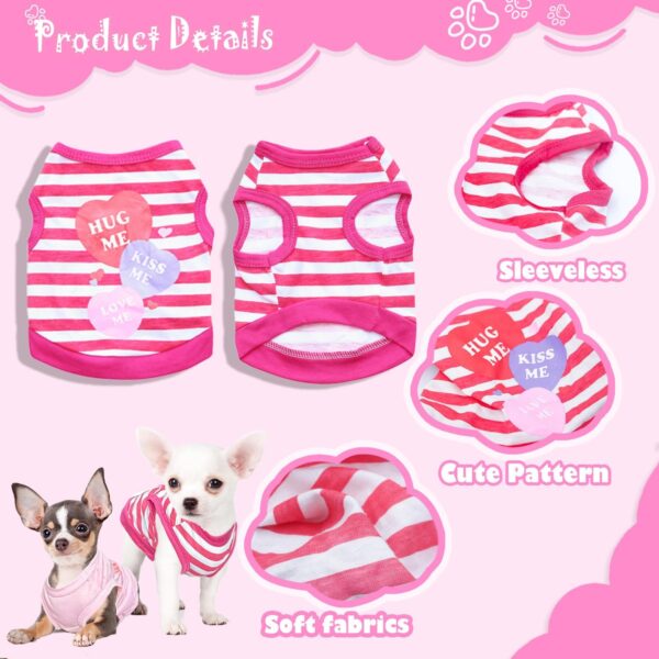 4 Pieces Dog Clothes for Small Dogs Girl Summer Teacup Chihuahua Yorkie Clothes Cute Small Dog Shirts Soft Breathable Pink Puppy Clothes Pet Outfit Cat Clothing XXS (XXSmall) - Image 4