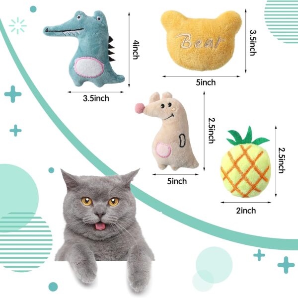 20 Pieces Catnip Toys for Indoor Cat Plush Cat Chew Toys Lovely Kitten Catnip Toys Cat Toys Kitten Entertaining Interactive Cat Toys for Cat Kitten (Lovely) - Image 2