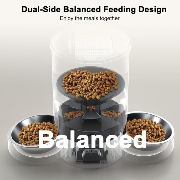 Automatic Cat Feeder for 2 Cats, SURDY 2.4G WiFi Smart Pet Feeder with APP Control for Remote Feeding, 3L Timed Pet Feeder Programmable 1-10 Meals, Dual Power Supply, Desiccant Bag, 10s Meal Call - Image 3