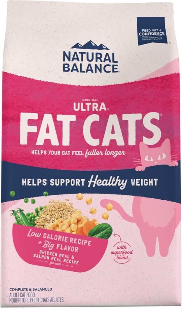 Natural Balance Original Ultra Fat Cats Chicken Meal & Salmon Meal Recipe Low Calorie Dry Cat Food, 6 Pounds