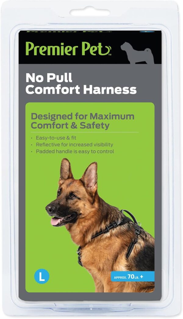 No Pull Comfort Harness - Large, Adjustable Fit for Dogs 50-90 lbs, Reflective Stitching, Padded Handle for Extra Control, Front Leash Attachment - Image 3