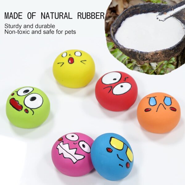 Squeaky Dog Toys Funny Animal Natural Rubber Latex Dog Balls for Chewing Durable Teething Puppy Small Pet Dogs 6 Pcs/Set - Image 6