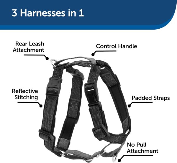 PetSafe 3 in 1 Harness with Two Point Control Leash - No-Pull Harness - Large - Black - Adjustable - Image 3