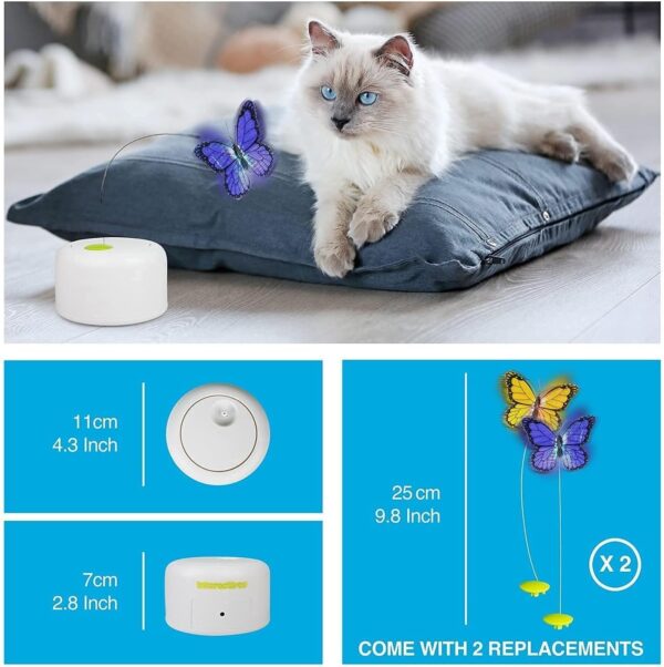 ALL FOR PAWS Interactives Cat Teaser Toy Catnip Toy Flutter Bug Cat Wand Toy Cat Fun Playing Toys Kitten Toys (Shiny Butterfly) - Image 5