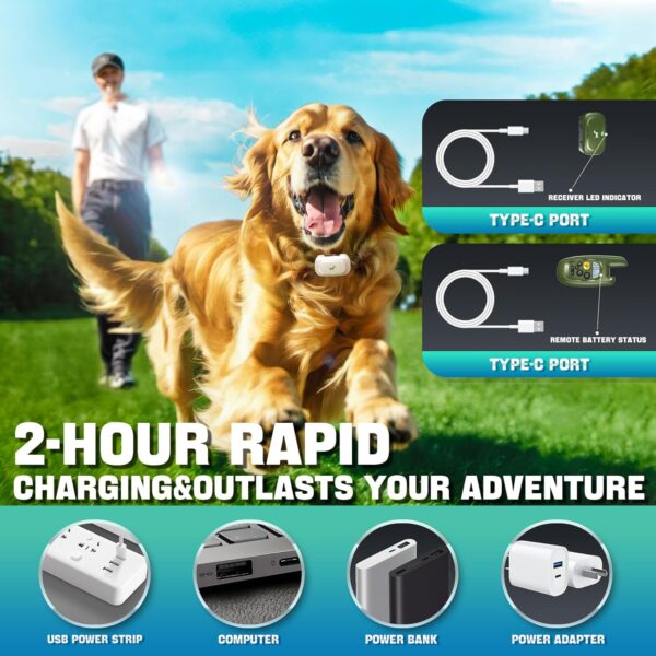 Dog Shock Collar with Remote - [2024 Newly Upgraded] Dog Training Collar for Small Medium Large Dogs, Rechargeable E Collar for Dogs Training, IPX7 Waterproof Electric Collar with Unique Shock-Lock - Image 5