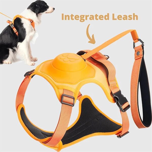 Poochbark 3 in 1 Dog Harness with Built-in Leash, Dog Harness with Retractable Leash, Adjustable Soft Padded Dog Vest, Retractable Auto-Lock & No-Pull Control Dog Harness (XL (60-84lbs),Black) - Image 2