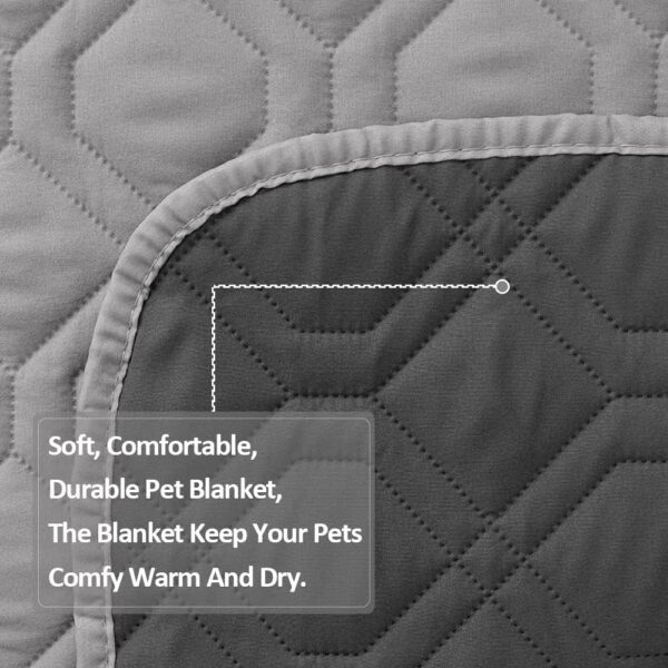 Waterproof Dog Bed Covers for Couch Protection Dog Pet Blanket Furniture Protector (82"X120", Grey+Dark Grey) - Image 4