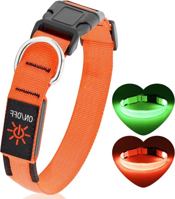 Light Up Dog Collar at Night, Led Dog Collar Adjustable, Lighted Dog Collar Rechargeable Waterproof, Dog Lights for Night Walking, Glow in The Dark Dog Collars Light for Medium Large Dogs OL - Image 8