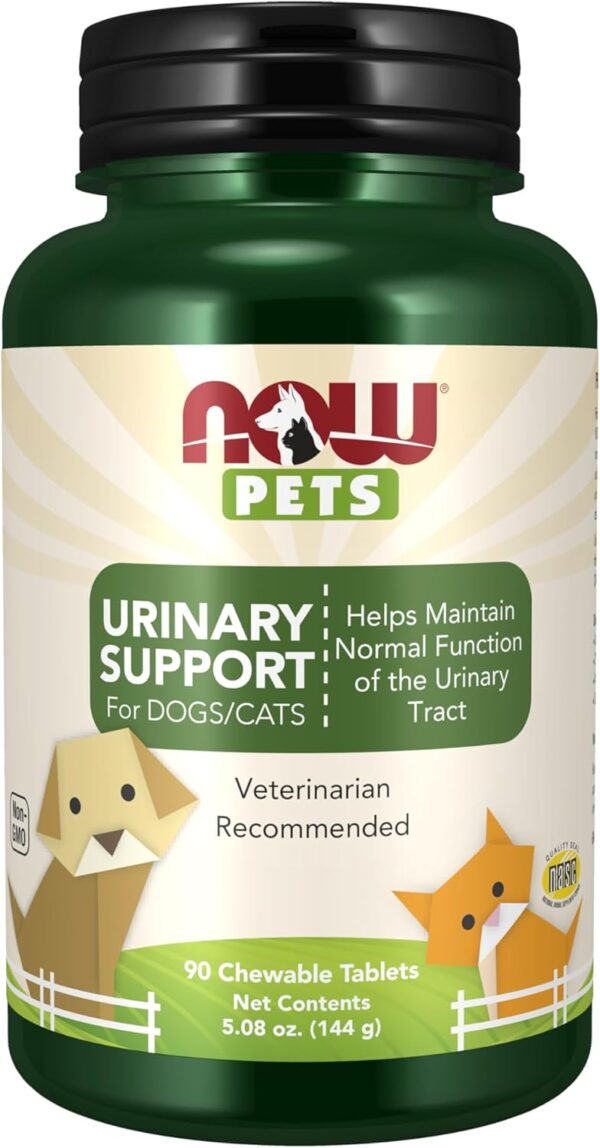 NOW Pet Health, Urinary Support Supplement, Formulated for Cats & Dogs, NASC Certified, 90 Chewable Tablets