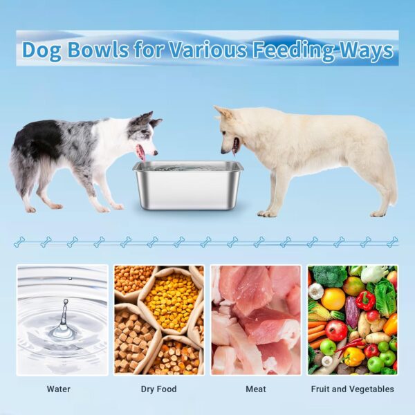 2 Gallons Large Dog Water Bowl, Extra Large Metal Dog Bowl, Stainless Steel Water Bowls for Dogs, Large Capacity Sturdy Dog Bowls Indoor Outdoor for Large, Medium Breed - Image 2