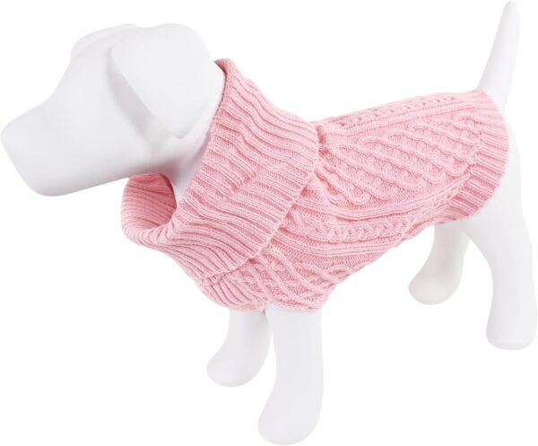 Luvable Friends Dogs and Cats Cableknit Pet Sweater, Pink, Medium