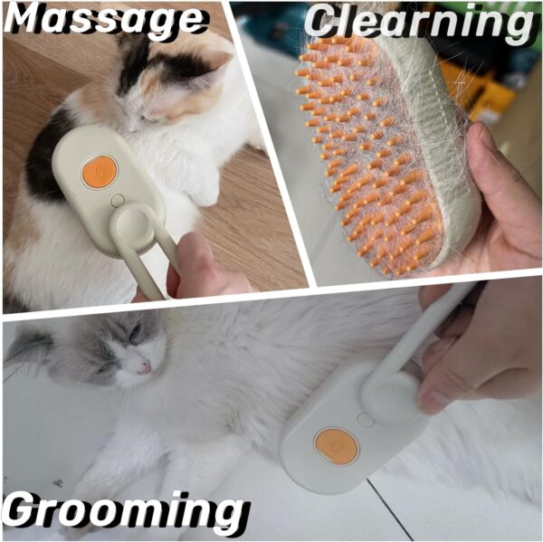 Cat Steam Brush, PetSteam Brush for Cats and Dogs, Pet Hair Removal and Grooming Tool with 3 in 1 Function, Pet Supplies for Small Medium Large Dogs and Cats - Image 2